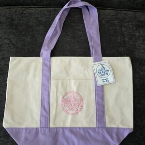 2 Large Lavender TJ Tote Bags & 1 FREE Mini